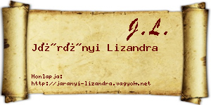 Járányi Lizandra névjegykártya